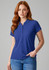 A ladies' polo shirt in vibrant blue, featuring a classic collar and short sleeves, with a logo on the chest.