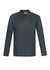 A long sleeve polo shirt in dark green, featuring a classic collar and a logo on the chest.