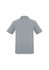 A light grey short sleeve polo shirt with a collar and a logo on the back.