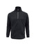 A men's heavyweight fleece jumper in black, featuring a zippered neck and side pockets. It has a logo on the front.