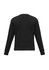 A black knitted pullover with long sleeves and a crew neck, featuring a plain back design.