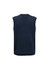 A men's woolmix knit vest in navy blue, featuring a sleeveless design and ribbed hem. The back displays a brand logo.