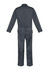 A grey men's service overall featuring long sleeves and an elastic waist, with pockets and branding visible.