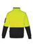 A bright yellow and black unisex half-zip pullover featuring a logo on the sleeve. Suitable for workwear use.