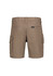 Men's essential stretch cargo shorts in a khaki colour, featuring multiple side pockets and a logo on the waistband.