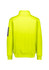 A bright yellow unisex water-resistant 1/4 zip pullover with a logo on the sleeve.
