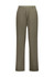 A pair of women's soft stretch pants in an olive green shade, featuring a straight-leg design.