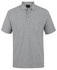 A light grey polo shirt with a collar, three buttons, and a front pocket, featuring a logo on the label.