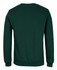 A green jumper with a crew neck and long sleeves, featuring a logo on the back.