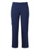 Navy cargo pants with pockets, featuring a relaxed fit and a logo on the side. Ideal for casual or workwear settings.