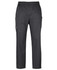 Unisex premium scrub cargo pants in dark grey with side pockets and an elastic waistband. Features branding logo.