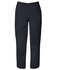 A pair of black unisex scrub pants with an elastic waistband and side pockets. Features a logo.