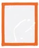 An orange plastic pocket with a transparent front, designed for holding documents or cards, in a pack of 25.