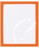 Loose plastic pocket in orange, designed for holding documents or cards. Features a clear front and an orange border.