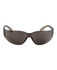 Sunglasses in a sleek design with dark lenses and grey frames, featuring a logo on the side.
