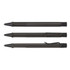 Three Lamy Safari Pens in a dark green color, featuring a plastic body, ergonomic grip, and metal clip.