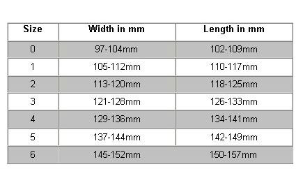 Cavallo Size Chart