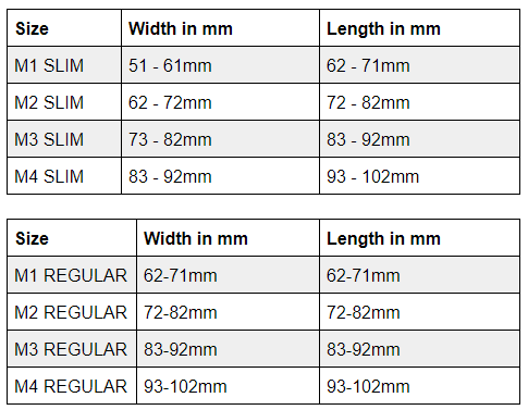 Cavallo Simple Size Chart