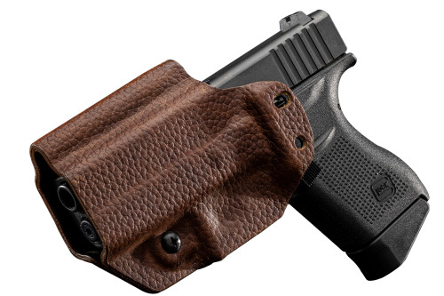 Fits Glock 43, 43x Brown Leather Hybrid AIWB