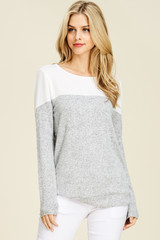 Snowman Sweater in Gray & Ivory