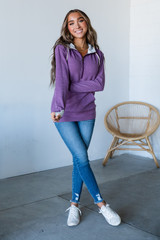 Purple half zip hoodie