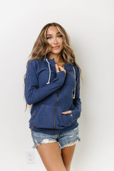 Performance Fleece Brushed Navy Fullzip Sweatshirt