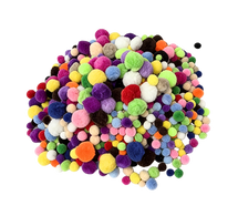 Bertie® Pom Poms Mixed Assorted Colours 1200pc