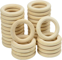 Bertie® Wooden Rings 4.5cm 20pc - Default Image