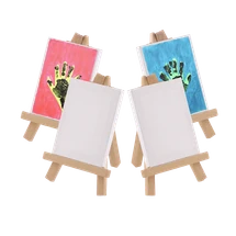 Bertie® Mini Wooden Easel and Canvas Set 8x12cm 36pc - Product Image 2