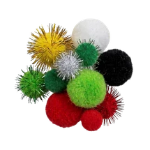 Pom Poms Assorted Christmas 500pc - Default Image