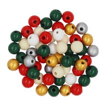 Wooden Christmas Beads Asst 250g - Default Image