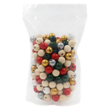 Wooden Christmas Beads Asst 250g - Product Image 2