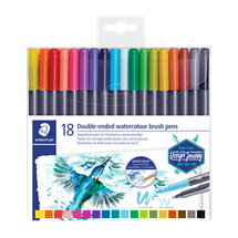 Staedtler® Double Ended Watercolour Brush Pens Asst 18pc - Default Image