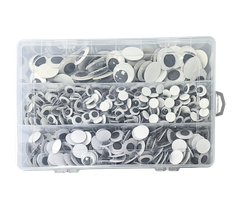 Bertie® Joggle Eyes Self Adhesive Tray 10mm, 15mm, 22mm 875pc - Second Image