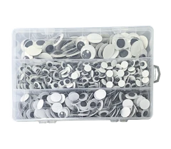 Bertie® Joggle Eyes Self Adhesive Tray 10mm, 15mm, 22mm 875pc - Second Image