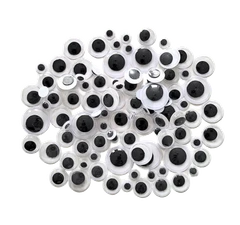 Bertie® Joggle Eyes Assorted Sizes 6mm, 10mm, 12mm, 16mm 100pc