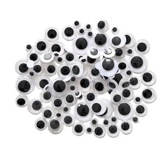 Bertie® Joggle Eyes Assorted Sizes 6mm, 10mm, 12mm, 16mm 100pc