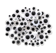 Bertie® Joggle Eyes Assorted Sizes 6mm, 10mm, 12mm, 16mm 100pc