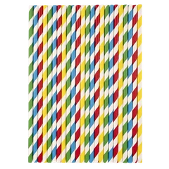 Bertie® Paper Straws Striped Assorted Colours 500pc