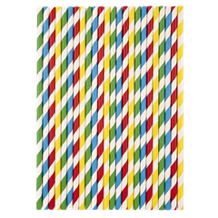 Bertie® Paper Straws Striped Assorted Colours 500pc