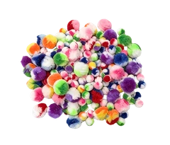Bertie® Pom Poms Shaded Mixed Assorted Colours 180pc