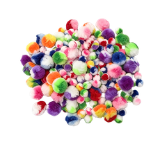 Bertie® Pom Poms Shaded Mixed Assorted Colours 180pc