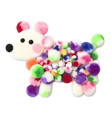 Bertie® Pom Poms Shaded Mixed Assorted Colours 180pc - Second Image