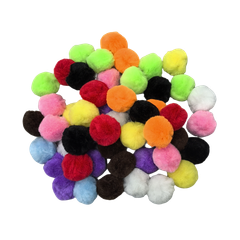 Bertie® Pom Poms Jumbo Mixed Assorted Colours 50pc