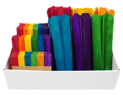 Wooden Craft Sticks Assorted Colours & Sizes 600pc
