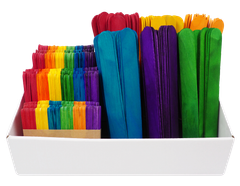 Wooden Craft Sticks Assorted Colours & Sizes 600pc