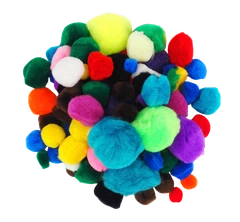 Pom Poms Assorted 600pc