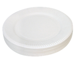 Bertie® Unwaxed Round Paper Plates 23cm 50pc
