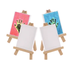 Bertie® Mini Wooden Easel and Canvas Set 8x12cm 36pc - Product Image 2