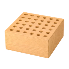 Bertie® Wooden 36 Hole Sqaure Brush and Scissor Holder 12.5cm  - Default Image